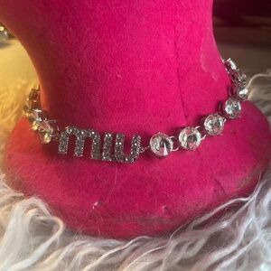 Miu Crystal  embellished necklace  pre owned